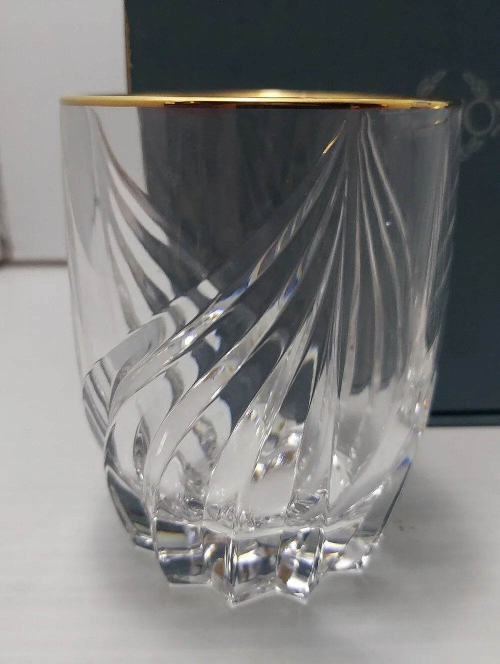 Lenox Clear Crystal Old Fashion Whiskey Glasses with Gold Rim (Set of 4)